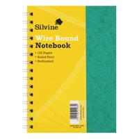 Silvine Luxpad A5 Wirebound Pressboard Cover Notebook Ruled 200 Pages Green (Pack 6) - SPA5 - ONE CLICK SUPPLIES