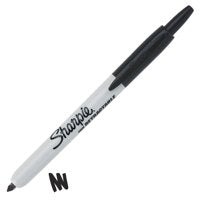 Sharpie Retractable Permanent Marker Fine Tip 1mm Line Black (Pack 12) - S0810840 - ONE CLICK SUPPLIES