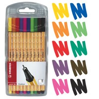 STABILO point 88 Fineliner Pen 0.4mm Line Assorted Colours (Wallet 10) - 8810 - ONE CLICK SUPPLIES