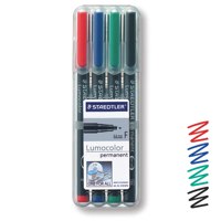 Staedtler Lumocolor OHP Pen Permanent Fine 0.6mm Line Assorted Colours (Pack 4) 318WP4 - ONE CLICK SUPPLIES