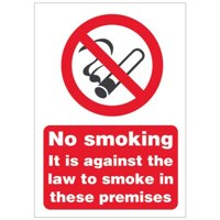 Stewart Superior No Smoking Premises Sign A5 - SB003SAV-A5 - ONE CLICK SUPPLIES