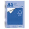 Silvine FSC A5 Wirebound Card Cover Notebook Ruled 160 Pages Blue (Pack 5) - FSCTWA5 - ONE CLICK SUPPLIES