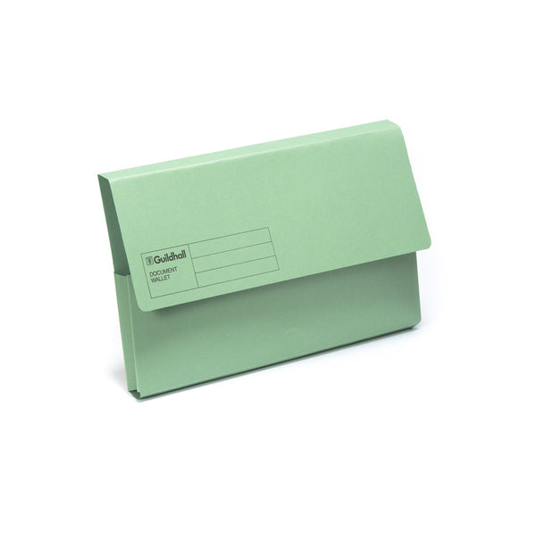 Guildhall Blue Angel Document Wallet Manilla Foolscap Half Flap 285gsm Green (Pack 50) - GDW1-GRNZ - ONE CLICK SUPPLIES