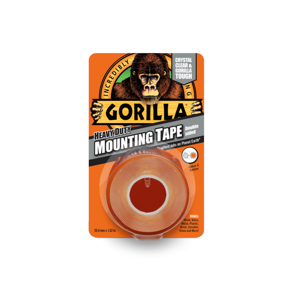Gorilla 1.5 M Heavy Duty Double Sided Mounting Tape Indoor & Outdoor - Clear - ONE CLICK SUPPLIES