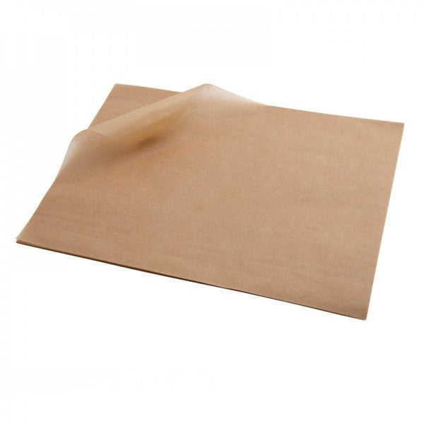 Greaseproof Plain Brown Paper 250x200mm Pack 100's - ONE CLICK SUPPLIES