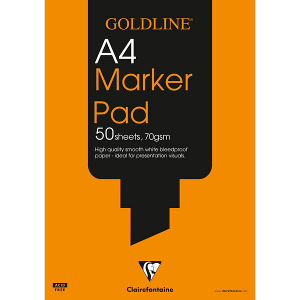 Clairefontaine Goldline A4 Marker Pad 70gsm 50 Sheets White Paper GPB1A4Z - ONE CLICK SUPPLIES