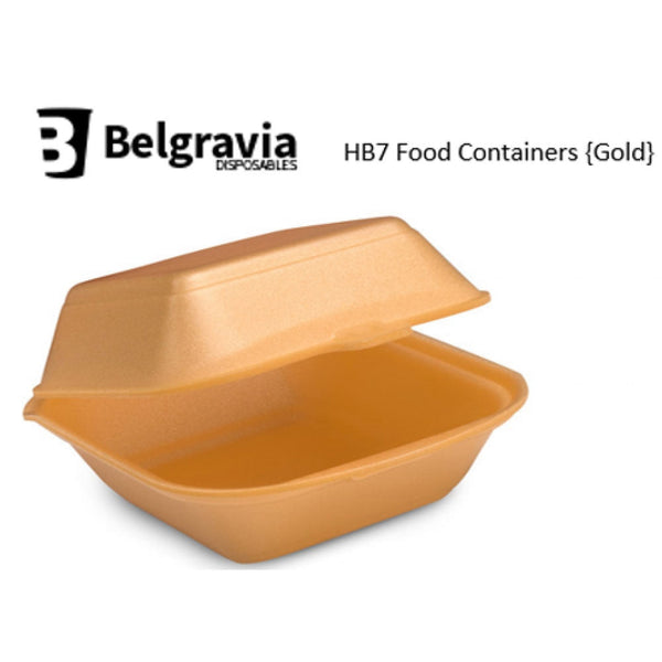 Belgravia HB7 Gold Polystyrene Food Containers {500} - ONE CLICK SUPPLIES