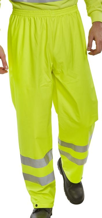 Hi Visibility Pull Over Trousers YELLOW {All Sizes} - ONE CLICK SUPPLIES