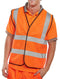 Hi Visibility Vest/Waiscoat ORANGE & Black Piping Conforms to EN ISO 20471 Standard {All Sizes} - ONE CLICK SUPPLIES