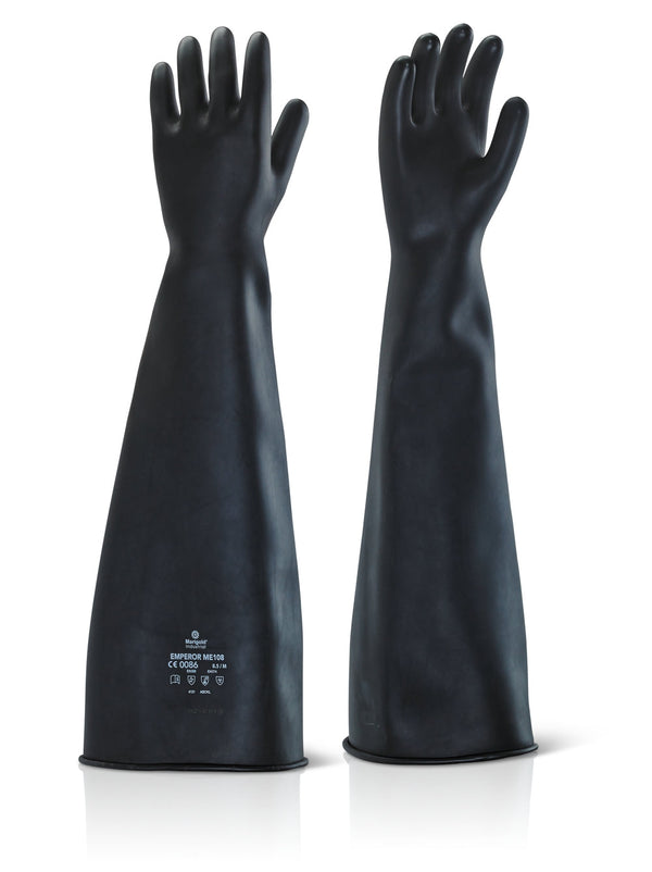 Ansell Black 24" Latex Rubber Gloves - ONE CLICK SUPPLIES