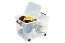 Strata 75 Litre Storemaster Plastic Smart Box with Wheels - ONE CLICK SUPPLIES