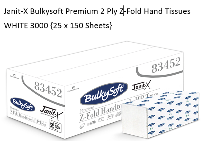 Bulky Soft Z-Fold 2 Ply White Hand Towels 150's - Single Unit - ONE CLICK SUPPLIES