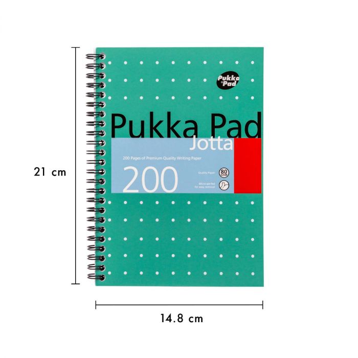 Pukka Pad Ruled Wirebound Metallic Jotta Notebook 200 Pages A5 (Pack of 3) JM021