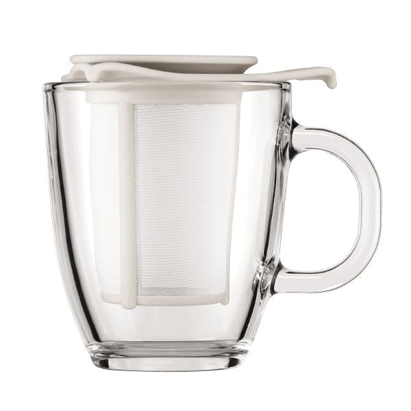 Bodum Yo-Yo White Mug & Tea Strainer 0.35 Litre - ONE CLICK SUPPLIES