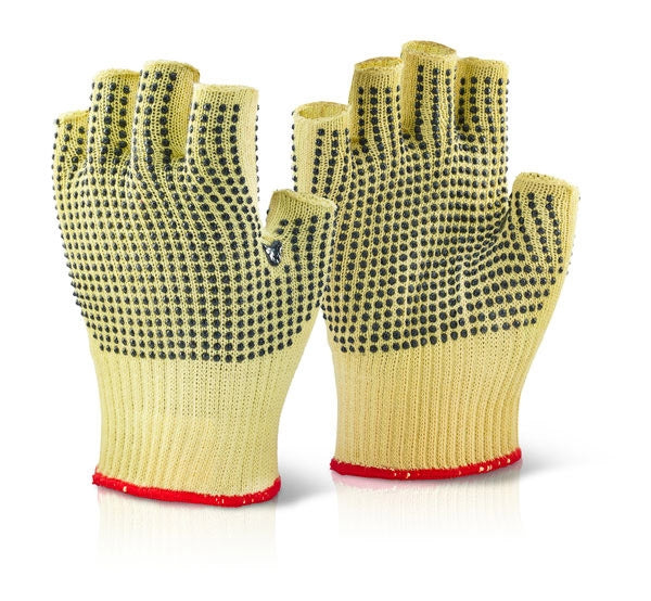 Kevlar Medium Fingerless Dotted Gloves {All Sizes} - ONE CLICK SUPPLIES
