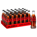 Coca Cola Zero Iconic GLASS Bottles 24x330ml