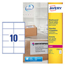 Avery Laser Weatherproof Parcel Label 99x57mm 10 Per A4 Sheet White(Pack 250 Labels)L7992-25 - ONE CLICK SUPPLIES