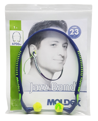 Moldex MOL6700 Jazz-Band Banded Ear Plugs, Blue