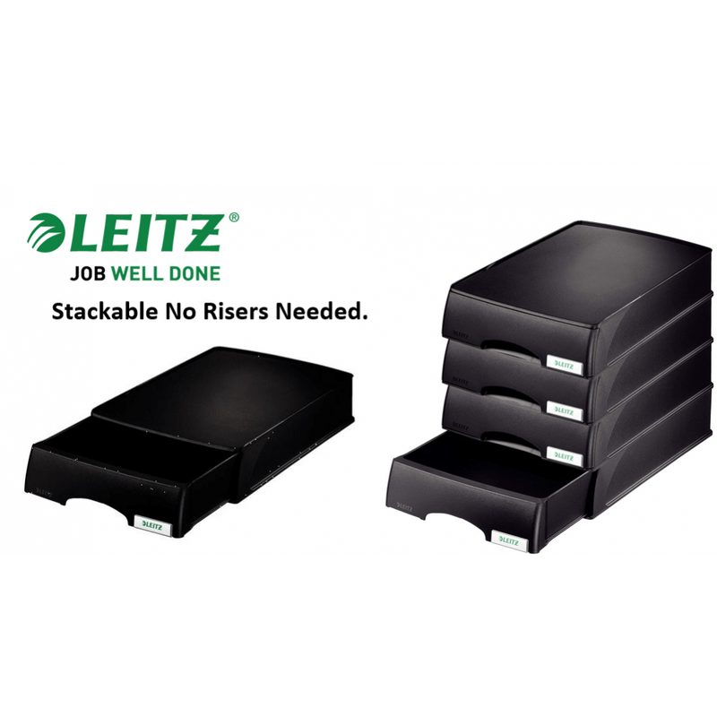 Leitz A4 Plus Black Modular Single Drawer Unit - ONE CLICK SUPPLIES