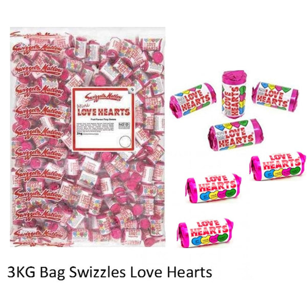 Swizzels Mini Love Hearts Rolls Sweets Bag 3kg - ONE CLICK SUPPLIES