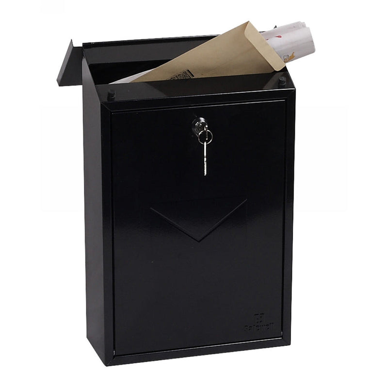 Phoenix Villa Top Loading Black Mail Box (MB0114KB) - ONE CLICK SUPPLIES