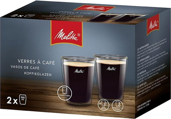 Melitta Coffee Espresso/Americano Glasses Double Walled, 0.20L {2 Pack} - ONE CLICK SUPPLIES