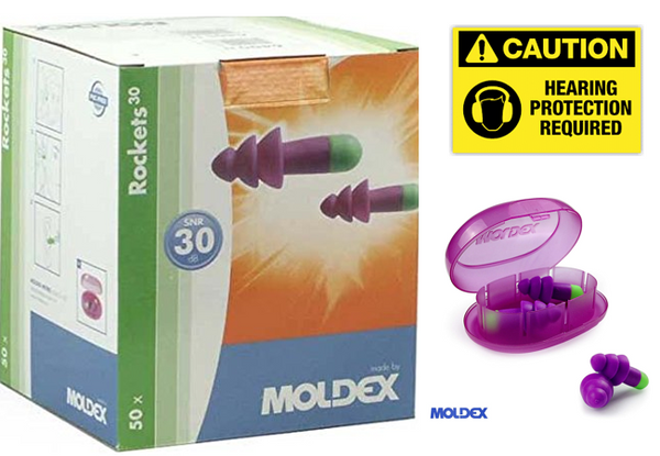 50 Pairs reusable Ear plugs - Box Moldex Uncorded Rockets earplugs 6400 - ONE CLICK SUPPLIES