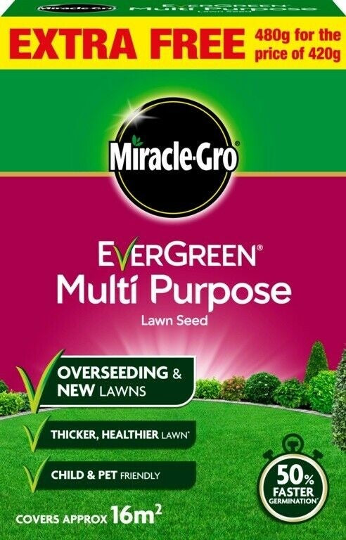 Miracle-Gro® Evergreen Multipurpose Grass & Lawn Seed 480g - ONE CLICK SUPPLIES