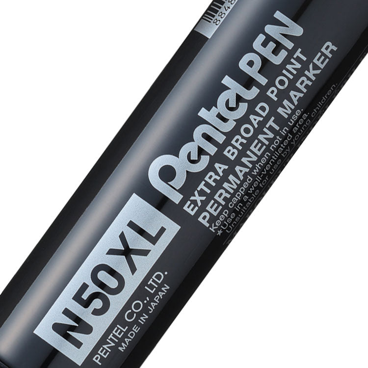 Pentel N50XL Permanent Marker Jumbo Chisel Tip 17mm Line Black (Pack 6) - N50XL-A - ONE CLICK SUPPLIES