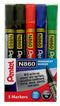 Pentel N860 Permanent Marker Chisel Tip 1.8 - 4.5mm Line Assorted (Pack 5) YN860/5-M - ONE CLICK SUPPLIES