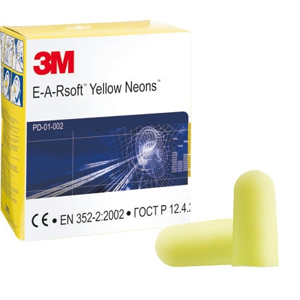 E.A.R Neons Yellow Ear Plugs Pack 250's {3MES01001} - ONE CLICK SUPPLIES