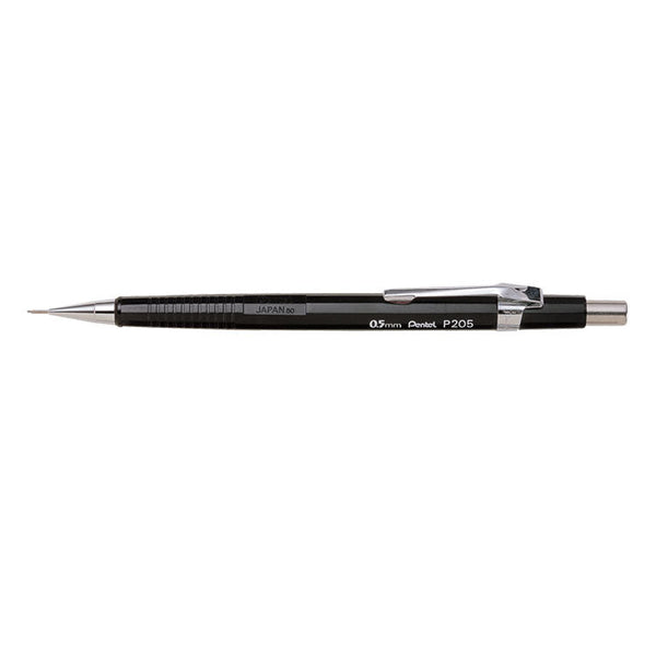 Pentel P205 Mechanical Pencil HB 0.5mm Lead Black Barrel (Pack 12) - ONE CLICK SUPPLIES