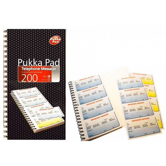 Pukka Pads Telephone Message Pad Wirebound 200 Pages - ONE CLICK SUPPLIES