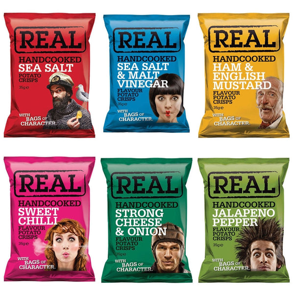 Real Crisps {6 Box Offer} 1 x EACH Flavour 144 Bags - ONE CLICK SUPPLIES