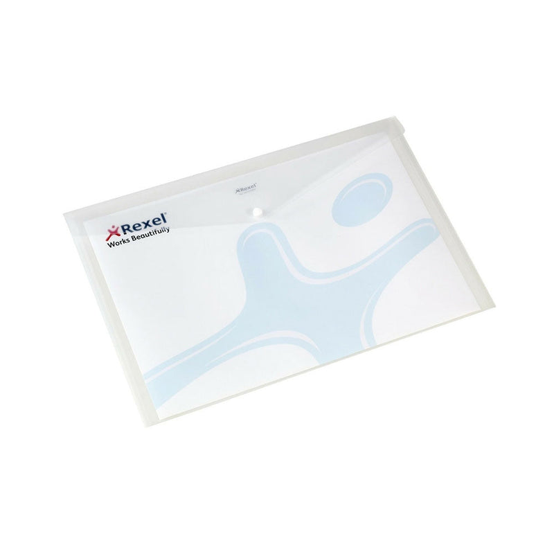 Rexel A4 White Popper Wallets Pack 5's - ONE CLICK SUPPLIES