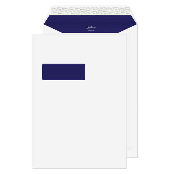 Blake Premium Pure Pocket Envelope C4 Peel and Seal Window 120gsm Super White Wove (Pack 250) - RP84892 - ONE CLICK SUPPLIES