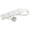 Fixtures 4 Gang Extension Lead 2m Surge Protected 4 Socket White