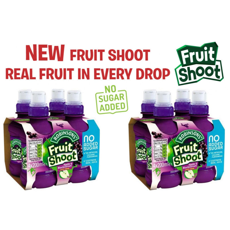 Robinsons Fruit Shoots Apple & Blackcurrant Flavoured Juice Drink 4 x 200ml *NO ADDED SUGAR* - ONE CLICK SUPPLIES