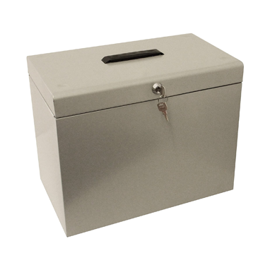 Cathedral Metal File Box Home Office A4 Grey A4GY - ONE CLICK SUPPLIES