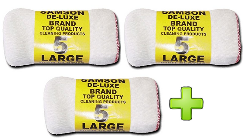 Quality White Large  Dishcloths 5's - ONE CLICK SUPPLIES