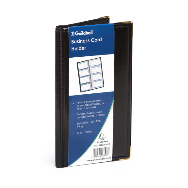 Goldline 115x214mm Business Card Holder 48 Pocket Black - SBC3P/BLKZ - ONE CLICK SUPPLIES