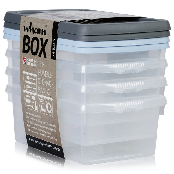 Wham Clear 4.01 Box & Lid Set 3.5 Litre Pack 4's - ONE CLICK SUPPLIES