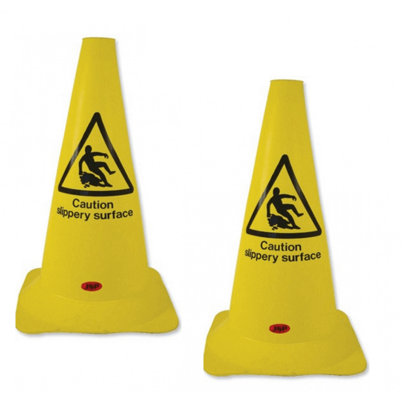 Safety Cone PVC Caution Slippery Surface H500mm - ONE CLICK SUPPLIES