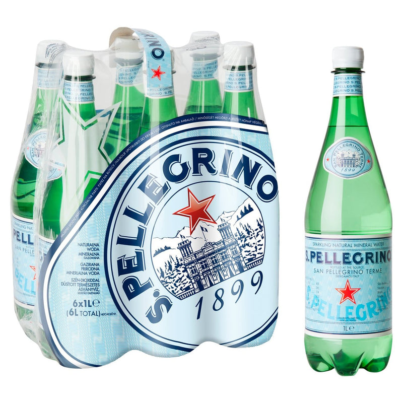 San Pellegrino Sparkling Water 6 X 1ltr  (Plastic Bottle) - ONE CLICK SUPPLIES