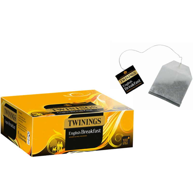 Twinings English Breakfast String & Tagged 100's - ONE CLICK SUPPLIES
