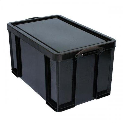 Really Useful Black Plastic Storage Box 84 Litre