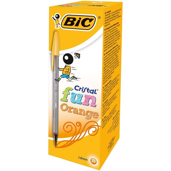 Bic Cristal Fun Ballpoint Orange Pens (Pack Of 20) - ONE CLICK SUPPLIES