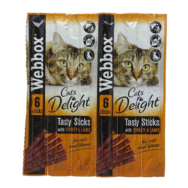 Webbox Cat Treats Tasty Sticks Turkey & Lamb 6 Sticks - ONE CLICK SUPPLIES
