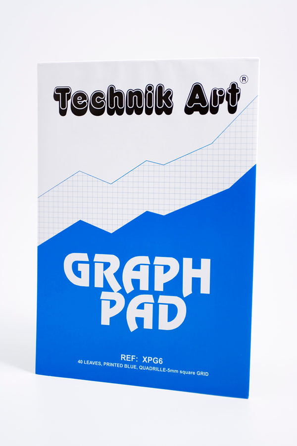 Technik Art A4 Graph Pad 5mm Quadrille 70gsm 40 Sheets White/Blue Grided Paper XPG6Z - ONE CLICK SUPPLIES