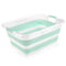 Addis Large 45L Fold Away Laundry Basket White and Sky Blue - ONE CLICK SUPPLIES